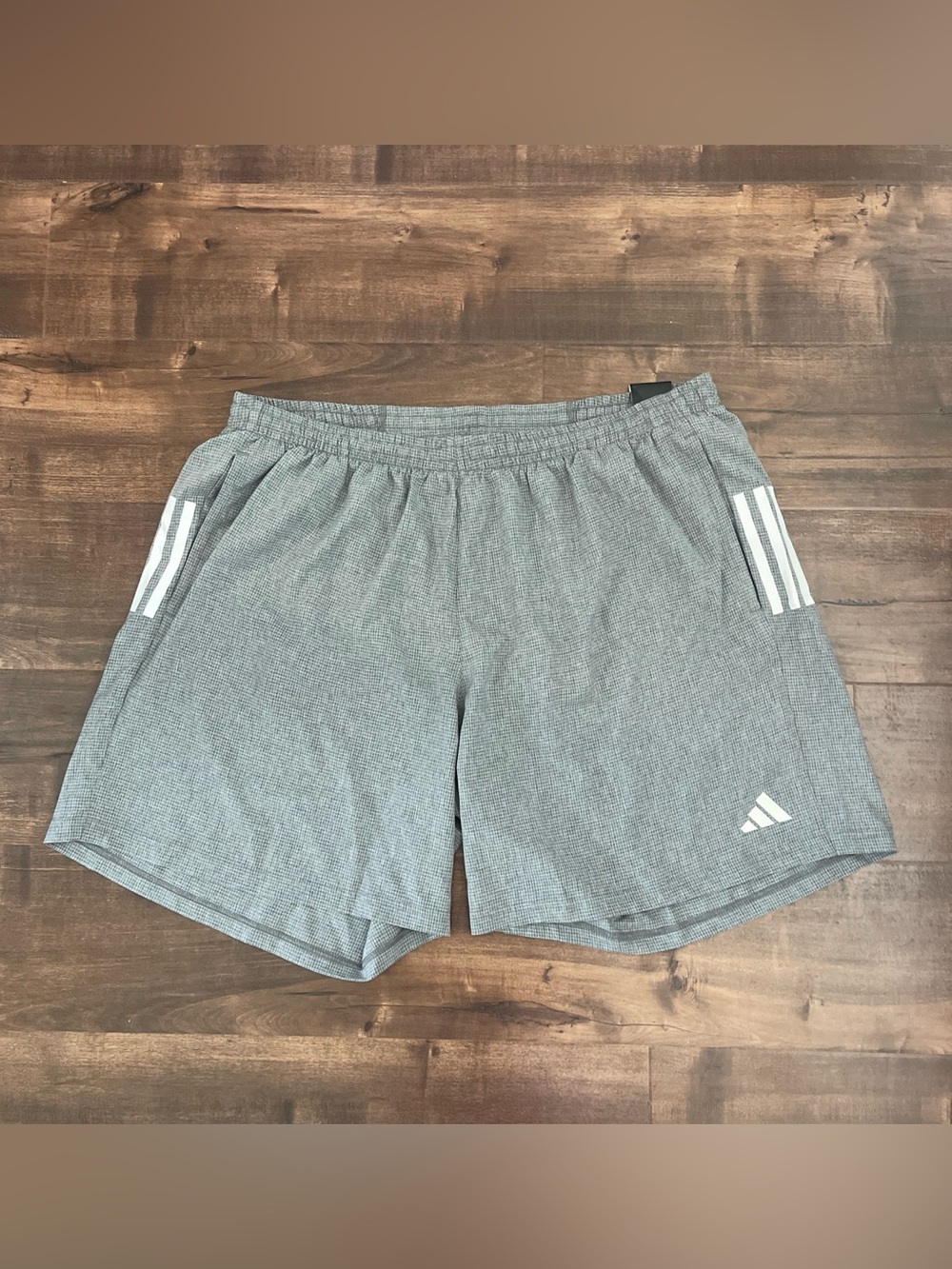 adidas Gray Men's Athletic Shorts with White 3-Stripes